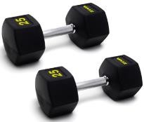 ZIVA Performance Mancuernas Hexagonales (Negro/Amarillo) 15 kg (Par)